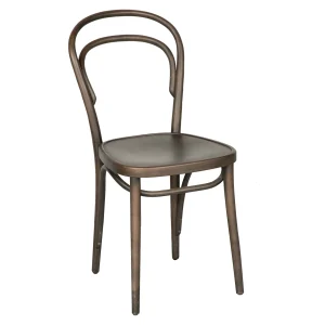 Brauner Stuhl ALBA – seitliche Perspektive, Holzstuhl für Innenbereiche