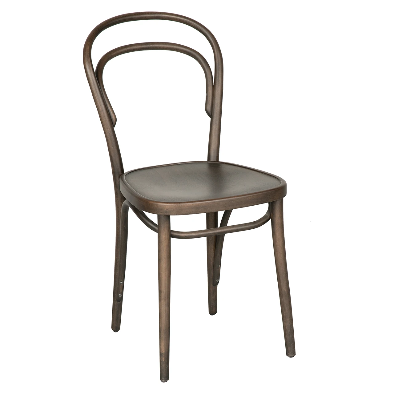 Brauner Stuhl ALBA – seitliche Perspektive, Holzstuhl für Innenbereiche
